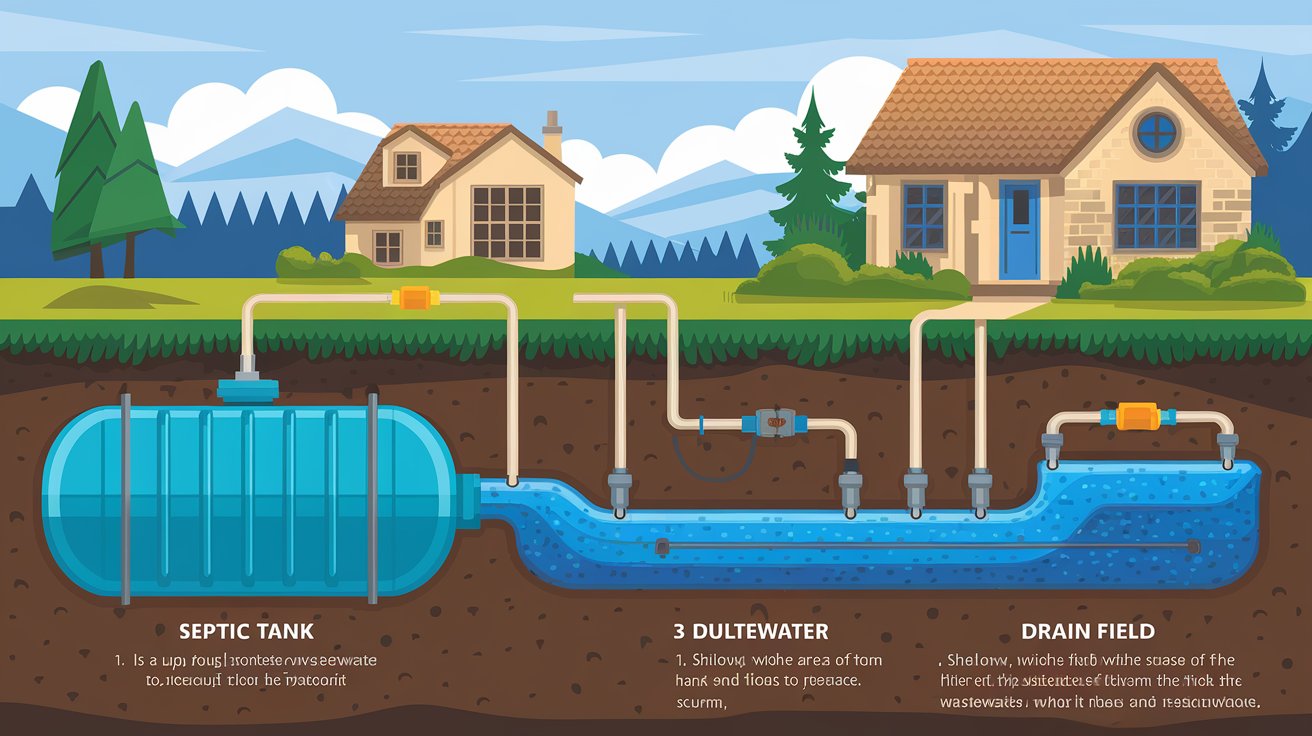 a diagram of advanced septic technologies display in a house septic system.