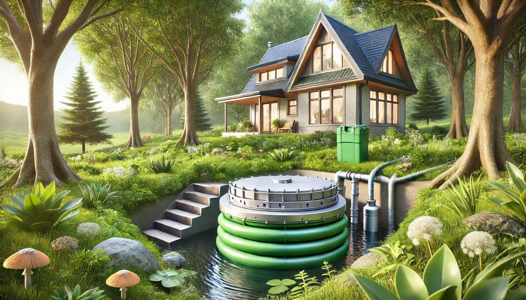 a house in the countryside with an eco-friendly septic solutions perspective