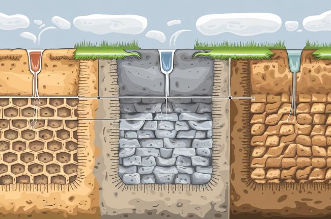 an infographics on How Does Soil Type Affect a Drain Field?