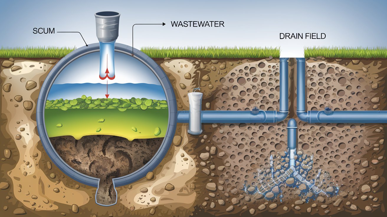 an infographic on How Do Septic Tanks Work?