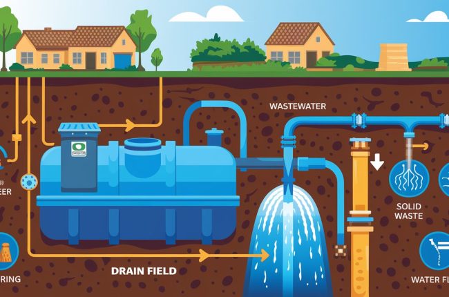 Components of a Septic System infographic