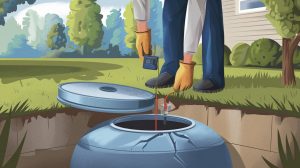 a person looking when to repair a septic tank