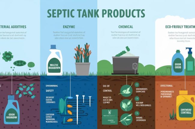 comparing septic tank products infographic