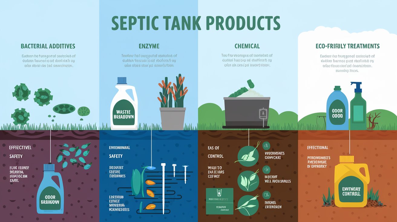 comparing septic tank products infographic