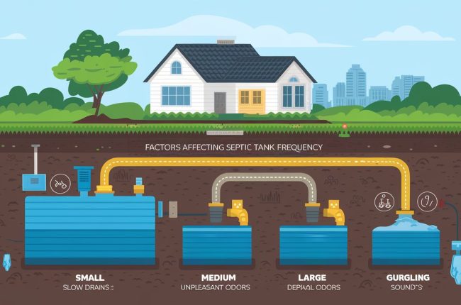 septic tank pumping frequency infographics.