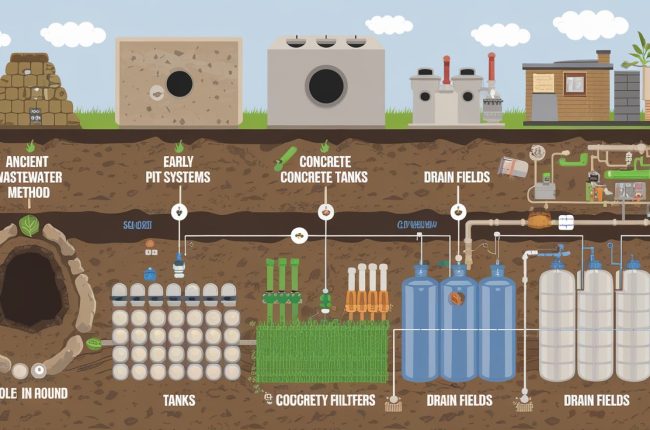 an infographic of the Septic Tank History