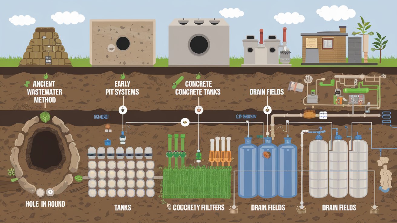 an infographic of the Septic Tank History