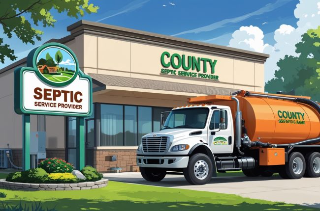 A checklist infographic showing the steps to register as a septic installer in Bay County, Michigan, including forms, insurance, and contact info. septic installer registration in Bay County, Michigan